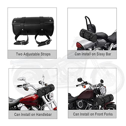 Motorcycle Handlebar Bag Fork Bag Saddlebags universal for Haley Kawasaki Suzuki Yamaha - style: Cylindrical Bag