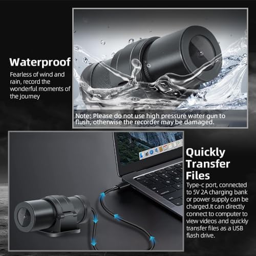 VSYSTO WiFi Helmet Camera with Remote Control for Bicycle Motorcycle, HD 1080P Waterproof 150° Wide Angle Lens Starlight Night Vision Bike Dash Camera Action Camera, G-sensor(Single Camea and Bracket) - style: Single Camea and Bracket