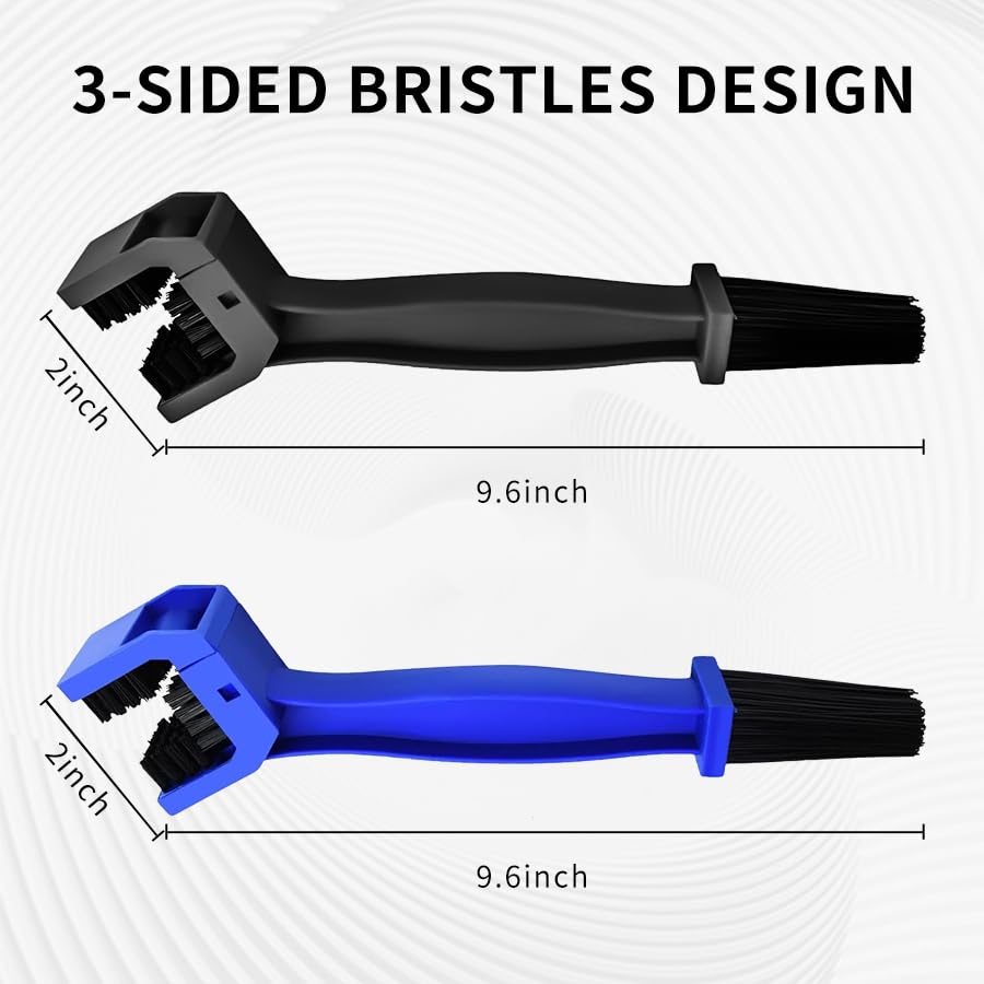 2 PCS Bike or Motorcycle Chain Washer,Grunge Brush Chain Degreaser for Bicycle Motorcycle Chain Brush, Universal Bicycle Chain Cleaning Brush Tool for Mountain Bike Heavy Duty Motorcycle ，(Blue，Black) - style: Set of 2