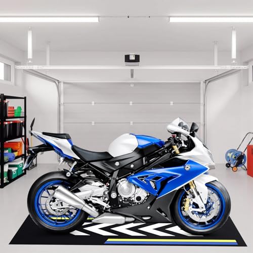 Drydiet Motorcycle Mat Garage Floor Rug Washable Parking Mats for Garage Floors Non Slip Oil Absorbent Pad Rubber Backing Layer Protects Floor(Arrow Style,98 x 31 Inch) - size: 98 X 31 Inch, style: Arrow Style