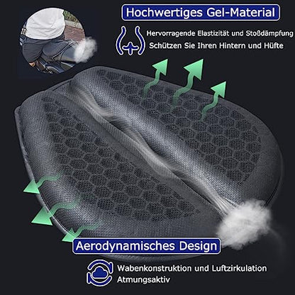 Motorcycle Seat Cushion Gel Pad Foldable Soft Seats with Pressure Relief Pads for Motorcycles Breathable and Shock for Long Rides Seat Cushion Motorcycle Accessories
