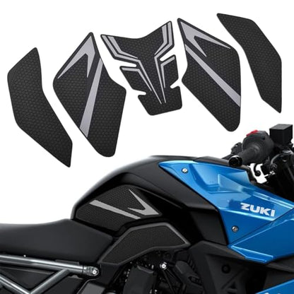 Motorcycle Non-Slip Rubber Gas Tank Pads with Knee Grips - 4-Piece Traction Side Protectors (for Suzuki Vehicle) GSX-8S (2023~) GSX-8R (2024~) (Gray) - color: Gray