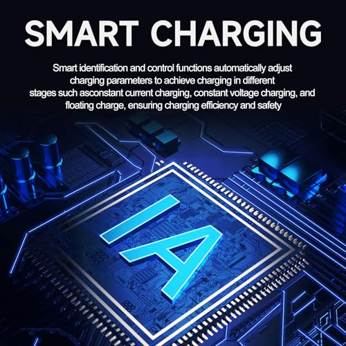 Safety Battery Charger - 6V/12V Car Battery Tender & Maintainer with Recondition Mode and Six-Fold Safety Protection, for Lead-Acid & Lithium Batteries