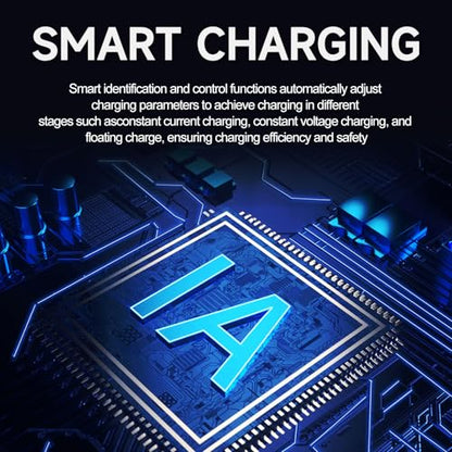 Safety Battery Charger - 6V/12V Car Battery Tender & Maintainer with Recondition Mode and Six-Fold Safety Protection, for Lead-Acid & Lithium Batteries