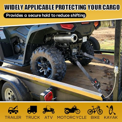 Ayaport Retractable Ratchet Straps 2in X 12.5ft-3300lb Break Strength, Heavy Duty Ratchet Straps Self Retractable Tie Downs with Soft Loops for Motorcycle, Dirt Bike, Cargo, Truck Accessories - size: 2"x12.5'-1pc