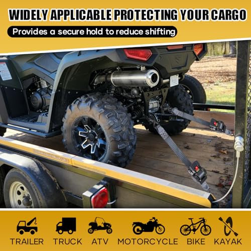 Ayaport Retractable Ratchet Straps 2in X 12.5ft(2PK)-3300lb Break Strength, Heavy Duty Ratchet Straps Self Retractable Tie Downs with Soft Loops for Motorcycle, Dirt Bike, Cargo, Truck Accessories - size: 2"x12.5'-2pc