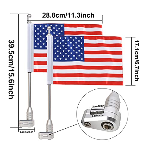 Vertical Motorcycle Flag Pole Rear Side Mount Luggage Rack for Honda Gold Wing Gl1500 Gl1200 Gl1800 2001-2012, Chrome Flagpole Bracket American Flag