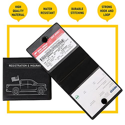 CANOPUS Auto Accessory Document Holder, 2 Pack (Black, PVC, Portable, EZ Pass Compatible) - size: Truck