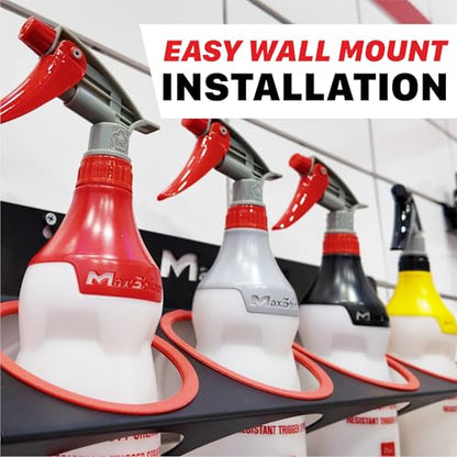 Maxshine Universal Detailing Spray Bottle Holder – Mobile Detailing & Car Garage Organizer, Holds 5 Bottles (16/32oz) with 4 Small Holes – Lightweight Design, Easy Wall Mounting (Blank)
