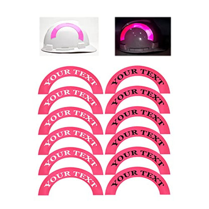 Customizable Reflective Helmet Strips - Reflective Tape Stickers for Hardhats Safety - Waterproof High Visibility Stickers 12pc - color: Pink Arc