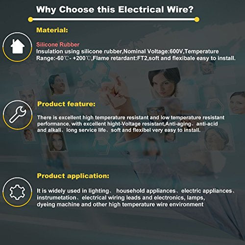 TUOFENG 18 awg Electrical Wire 300 Feet [150 ft Black and 150 ft Red] 18 Gauge Silicone Wire Hook Up Wire Cable - Flexible Silicone Tinned Copper Wires - size: 18 AWG Silicone Wire 2 Colors 150ft Each