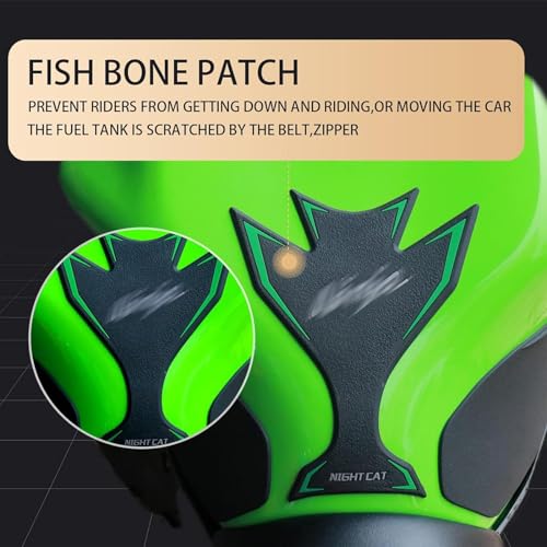NIGHT CAT Gas Tank Protectors,Compatible with N650 650,Motorcycle Tank Side Traction Pad,Fuel Tank Anti-Skid Protection Stickers(650 Green Tank pad) - color: 650 Green Tank Pad