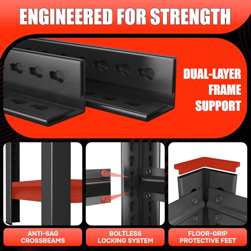16"W Garage Shelving Unit, 2000 lbs Heavy Duty Storage Shelves Easy Assembly, 4-Tier Adjustable Metal Steel Utility Shelf Rack for Garage, Basement, Warehouse, 53.4" H x 15.8"W x 15.8"D - size: 4 Tier | 54" H x 16" W x 16" D