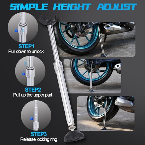 Motorcycle Wheel Lift Trail Stand Jack,Portable and Effort Saving Universal Wheel Lift Stand for Most Motorcycles Tire & Chain Maintenance like Rebel 250 500/Grom/Ninja 650 300/KLR 650/CRF250L/KLX 110