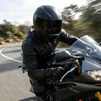 Bluetooth Motorcycle Helmet, Full Face Flip Up Modular Motorcycle Helmet with Bluetooth intercom headsets, DOT Approved Dual Visor Helmets - style: Matte Black
