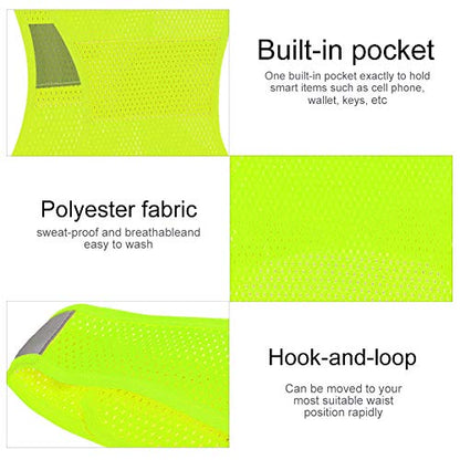 Joyzan Reflective Running Vest, Safety High Visibility Night Cycling Bands Gear Inside Pocket Chest Walking Bicycle Jogging Workout Biking Nighttime Motorcycle Runner Women Men Fluorescent Yellow