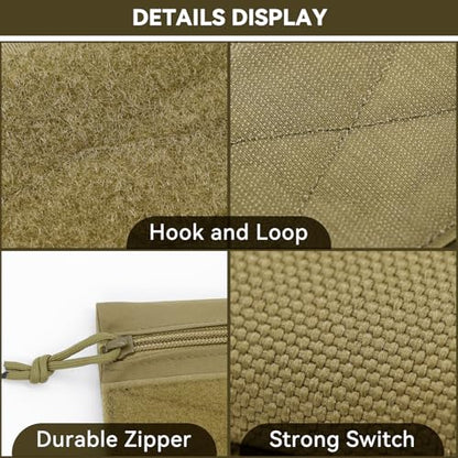 Qavctw 3 Pack Tool Pouch Zipper Bag Tactical Utility Pouches with Hook and Loop Multipurpose Storage Organizer Tool Pouches - size: M:5.91×4.13in