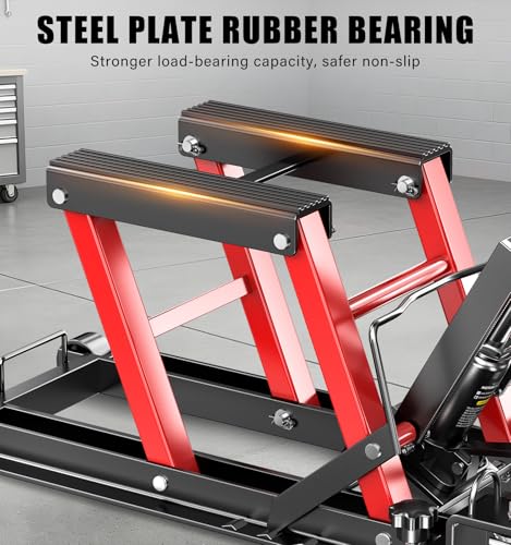 1500 LBS Heavy Duty Motorcycle Scissor Lift Jack, 4.5" to 14.6" Height, Portable Steel Construction for Motorcycle, ATV, Dirt Bike Maintenance with Optional Attachments
