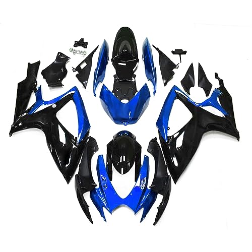 FLPRO ABS Plastic Fairing Kit Compatible for Suzuki 06 07 GSXR600 GSXR750 K6 2006 2007 GSX-R600 GSX-R750 Fairings Injection Motorcycle Bodywork Gloss Blue Black Body Kits - color: Gloss Blue Black-3