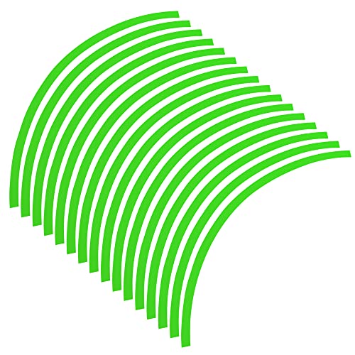 X AUTOHAUX 16pcs Fit 17" Wheel Motorcycle Car Bike Wheel Rim Sticker Strips Reflective Stripe Tape Reflector Green - color: Green