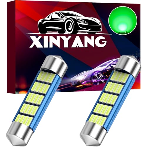 XINYANG 2PCS 578 Festoon LED Car Bulb 41mm 42mm 1.65in 211-2 Led Light Bulb Extremely Bright 20-SMD 4014 Chipsets Canbus Error Free 212-2 LED Lamp for Car Map Dome License Plate Lights,Green - color: Green, size: 578 42mm