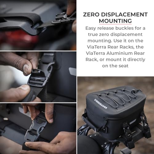 ViaTerra 100% Waterproof 6L Tailbag I Universal motorcycle seat bag I No outer rain cover or inner liner needed