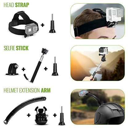 DiGiNerds 50-in-1 Action Camera Accessories Kit - Compatible with GoPro Hero 13 to 7, Max, Fusion, Insta360, DJI Osmo, AKASO & More