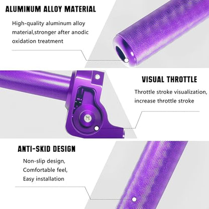 Motorcycle Throttle Assembly,7/8" Quick Twist Throttle Grips with Throttle Cable Aluminum Alloy Universal for CRF KLX SSR TTR 110 125 150 250cc Dirt Pit Bike ATV Mini Bike - color: Purple + Black