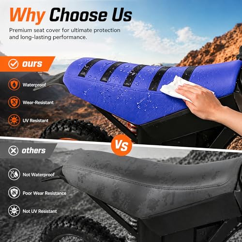 Electric Dirt Bike Seat Cover for Tutti Soleil 01,Black Stripe Non-Slip Motorcycle Cushion Cover for Tuttio Soleil01-Blue - color: Blue
