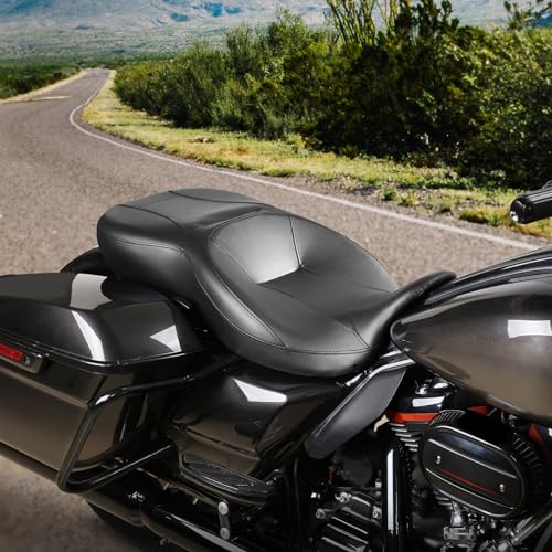 C.C. RIDER Hammock Rider and Passenger Seat Fits Harley Touring Road King Street Glide Road Glide Electra Glide FLHR FLHX FLTRX 2009-2023 - color: Black BALCK01