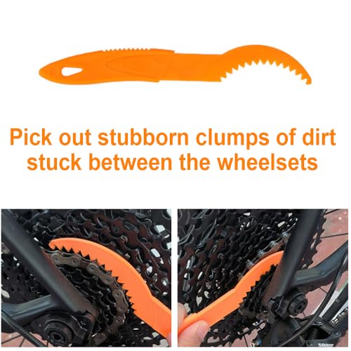 Bike Cleaning Brush Kit, Bike Chain Cleaner, Bicycle Motorcycle Accessories Multi Cleaning Tool for Mountain Road Bicycle & Motorbike & ebike Chain/Crank/Tire/Sprocket