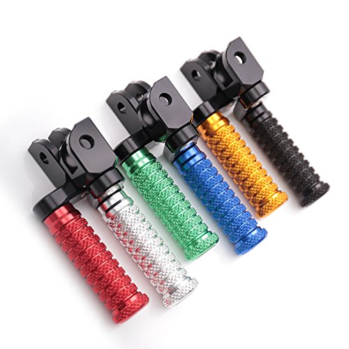 MC MOTOPARTS POLE Red CNC 25mm Extension Riser Front Foot Pegs Compatible with YZF R3 2015-2017 - color: Red, size: 25 mm Extension