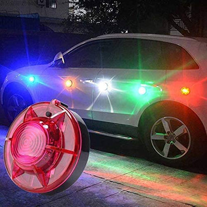 Roadside Flashing Flares Safety Warning Light Emergency LED Strobe Light with Magnetic Base Vehicle and Marine (Amber) - color: Amber