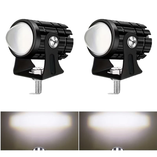 2 Pack Motorcycle LED Driving Lights,Bifocal Lens Auxiliary Spotlight,Front Fork Bumper Bar Fog Light Work Light for Truck,ATV,UTV, SUV,Boat and Off-Road(2 Pack All White Light)