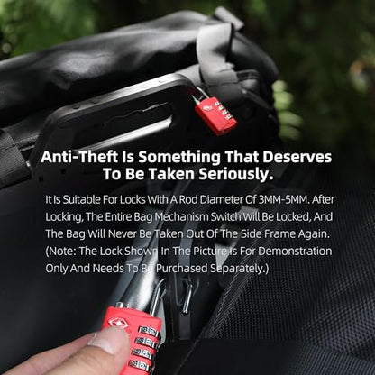 Rhinowalk Motorcycle Side Bag 35L Waterproof Motorbike Saddlebag with Quick Release System Universal Fit Gift-Ready Packaging （Single Piece - color: Black-35L
