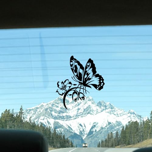 GORGECRAFT 4 Styles 4Pcs Butterfly Car Sticker Black Hibiscus Flower Hawaiian Reflective Car Bumper Decals Waterproof PET Automotive Exterior Decor Stickers for SUV Truck Motorcycle Doors Walls Laptop - style: Butterfly