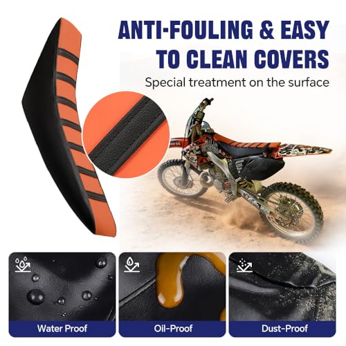 PIT66 Soft Seat Cover, Compatible with Honda CR125R CR250R CR500R CR80R CRF100F CRF125F CRF150F, Orange - color: Orange