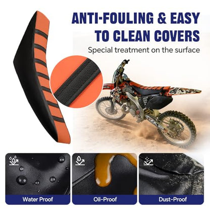 PIT66 Soft Seat Cover, Compatible with Honda CR125R CR250R CR500R CR80R CRF100F CRF125F CRF150F, Orange - color: Orange