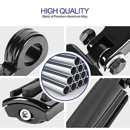 1.25” Engine Guard Foot Rest With P-Clamps Mounts Kits Motorcycle Highway Foot Pegs For Harley Touring Road King Street Softail Dyna Sportster Kawasaki Suzuki Yamaha (Black 5) - color: Black Style 4