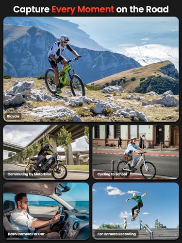 AKEEYO AKY-730Pro 4K Motorcycle/Bike Dash Cam,60FPS Action Camera with EIS Stabilization,1.14" Touchscreen, Built-in GPS, IP66 Waterproof, Up to 6 Hours of Battery Life,Loop Recording,Parking Monitor
