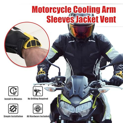 Goldfire Cooling Arm Sleeves 1 Pair Motorcycle Cooling System Jacket Sleeve Vent for Riding Warm Weather Accessories - color: Yellow