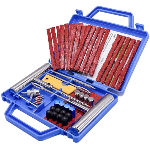 Tire Repair Tools, 58 Pieces Heavy Duty Tire Plug Kit | Tyre Puncture Repair, For Cars, Motorcycles, Trucks, SUVs, ATVs, Tractors, Campers, Meche Flat Tyres - size: 58pcs
