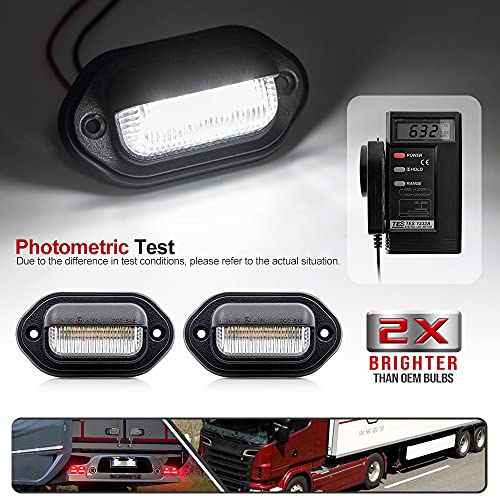 2Pcs Universal LED License Plate Light Number Lamp for Cars trucks ships motorcycles Powered by High Power SMD Xenon White LED Error Free