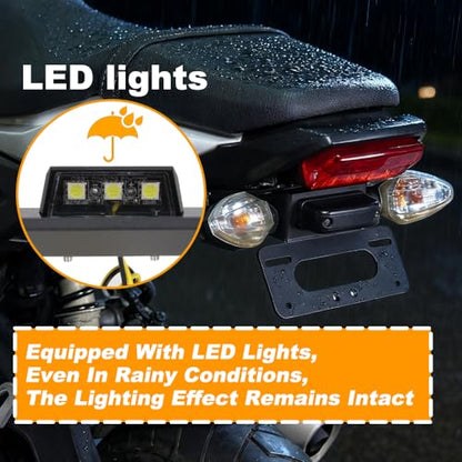 Motorcycle Fender Eliminator Fit for Grom MSX125 2017-2020 License Plate Bracket Tail Tidy with LED Light