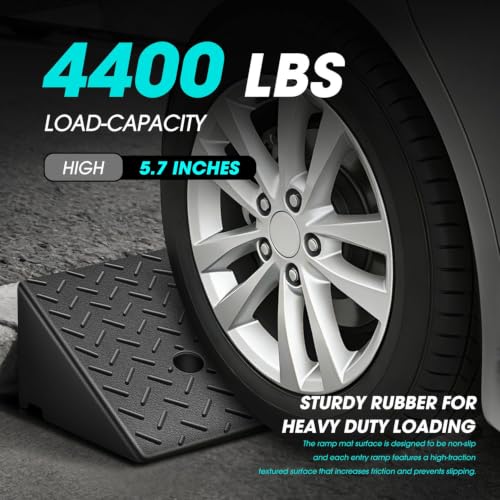 DNA Motoring 1pcs 5.7" Rise Rubber Curb Ramp Heavy Duty Loading Driveway Ramp Threshold Ramp 38.6" W x 14.8" D x 5.7" H for Loading Dock, Warehouse, Motorcycles, Cars, TOOLS-00647 - style: 5.7 in