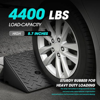 DNA Motoring 1pcs 5.7" Rise Rubber Curb Ramp Heavy Duty Loading Driveway Ramp Threshold Ramp 38.6" W x 14.8" D x 5.7" H for Loading Dock, Warehouse, Motorcycles, Cars, TOOLS-00647 - style: 5.7 in