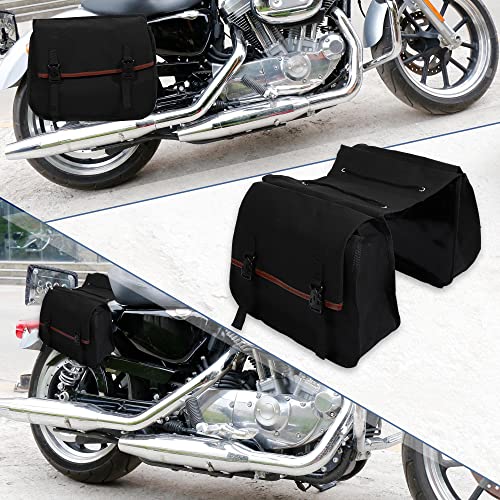 X AUTOHAUX 1Pair Motorcycle Saddlebag Side Tool Bags Cycling Motorcycle Luggage Bag Quick Release Buckle Waterproof Canvas Black 35.83''x15.35'' Travel Bag