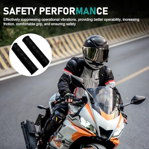 2 PCS Motorcycle Hand Grips, Non Slip Rubber Motorcycle Grips 7/8" 22mm/24mm, Open End Thruster Handlebar Comfort for Motocross Scooter Dirt Bike (Black)