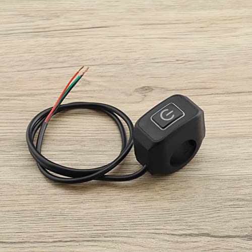 Motorcycle Handlebar Switch 22mm 7/8 Inch Handlebar Headlight Control Push Button Switch Waterproof 12V On/Off Switch with White LED Indicator