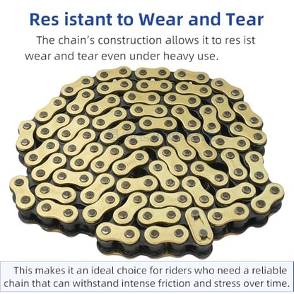428H Drive Chain 116 Link with 6pcs Connecting Master Link Compatible with CR80R CR85R TTR125 TTR125L TTR125E TTR125LE Motorcycle ATV Dirt Bike Seamless Small Tub with Chain Breaker - size: 116 Link